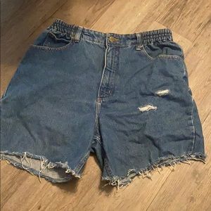 High waist LL bean distressed shorts.